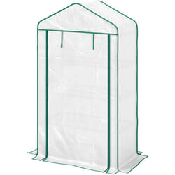 Outsunny - Serre de jardin balcon 4 étagères dim. 90 x 49 x 160 cm acier pe haute densité blanc
