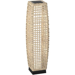 Outsunny - Lampadaire led solaire de jardin style colonial dim. 21L x 21l x 78H cm résine tressée filaire beige