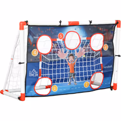 Transformez votre jardin avec cette cage de handball pour enfants HOMCOM! Idéal pour équipes, avec cinq zones de cibles, ball ...