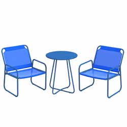 Cet ensemble de meubles d'extérieur Outsunny se compose de 2 fauteuils confortables et d'une table ronde. La structure est en ...