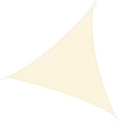 Voile d'ombrage triangulaire 5 x 5 x 5 m toile ombrage hdpe respirant blanc cassé
