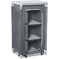 Outsunny - Rangement cuisine de camping pliable avec sac transport - 2 étagères - alu polyester gris