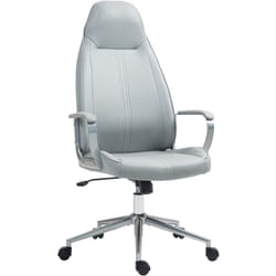 Chaise de bureau manager design hauteur réglable accoudoirs rembourrés métal tissu gris argenté