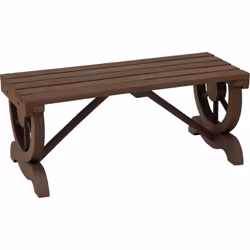 Découvrez ce banc de jardin Outsunny pour deux, avec une roue décorative de chaque côté pour un style unique. En bois de sapi ...