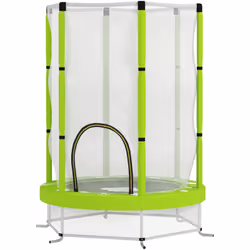 Le trampoline pour enfants AIYAPLAY, avec ses six tubes en acier protégés de rembourrage mousse et une large zone de saut, of ...