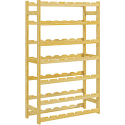 Homcom - Casier bouteilles vin 42 bouteilles - rack à bouteille en bois 7 niveaux - range bouteille pin verni