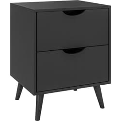 Homcom - Chevet 2 tiroirs table de nuit style nordique dim. 40 x 35 x 50,5 cm noir