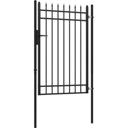 Outsunny - Portillon acier galvanisé style fer forgé dim. 107 x 204H cm - serrure, poignée, clés - noir