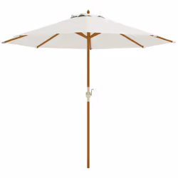 Parasol de jardin, idéal pour terrasse, balcon ou événements, adapté aux grands espaces. Cadre en bois léger, tissu polyester ...