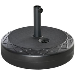 Pied de parasol - Outsunny - rond à remplir avec 30 kg deau / 40 kg de sable - pour mât de Ø 38 et 48 mm - noir