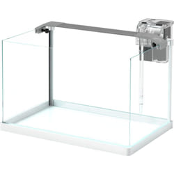 Pawhut - Aquarium en verre 20L - éclairage led, pompe à filtre - blanc