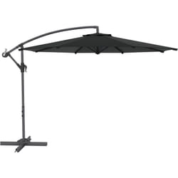 Parasol déporté octogonal inclinable rabattable diamètre 2,97 m parasol de jardin avec pied en croix noir