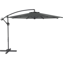 Parasol déporté octogonal inclinable rabattable diamètre 2,97 m parasol de jardin avec pied en croix anthracite