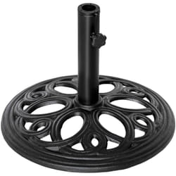 Pied de parasol design rosace aspect fer forgé poids net 11,5 Kg dia. 45 cm fonte noir