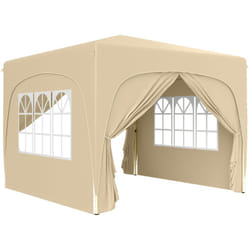 Outsunny - Tonnelle barnum pop up automatique 3x3m hauteur réglable sac transport inclus coloris sable