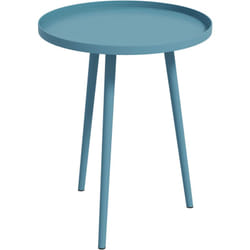 Outsunny - Table basse de jardin d'appoint design scandinave ø 40 x 50H cm acier époxy bleu