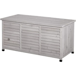 Outsunny - Coffre de rangement extérieur façade persienne - coffre jardin 283L - dim. 127 x 56 x 60cm - bois gris