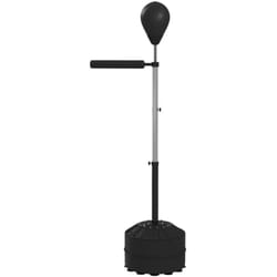 Sportnow - Punching ball avec socle lestable barre de réflexe et pompe - hauteur réglable 160-205 cm - noir