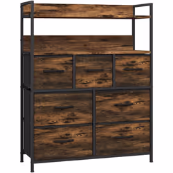 Découvrez cette commode HOMCOM au design industriel, idéale pour divers styles d'intérieur. Avec sept tiroirs pour organiser  ...