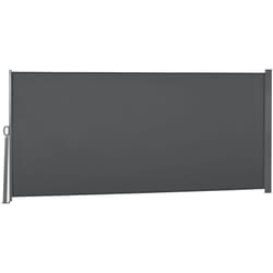 Outsunny - Store latéral brise-vue paravent rétractable dim. 3L x 1,6H m métal polyester imperméable anti-UV haute densité 180g/m² gris