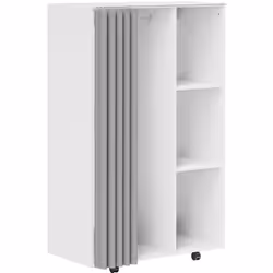 Explorez l'élégance de l'armoire dressing HOMCOM avec roulettes fluides et rideaux protecteurs. Offrant trois compartiments o ...
