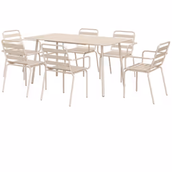 Ce splendide ensemble de jardin composé d'une table à manger de jardin accompagnée de 6 chaises empilables sublimera votre ex ...