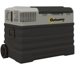 Outsunny - Glacière électrique voiture à compression 56L - réfrigérateur voiture congélateur 12/24V 60W max 2 modes gris noir