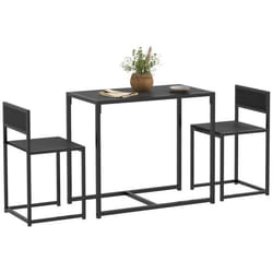 Ensemble table et chaises - HOMCOM - table à manger 3 pièces avec 2 chaises encastrables pour cuisine salon maison noir