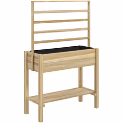 Améliorez votre jardin avec le carré potager surélevé Outsunny, parfait pour plantes grimpantes avec treillis et étagère pour ...