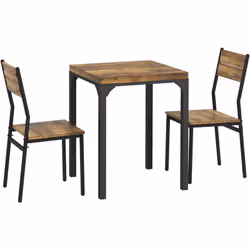 Description : Ce superbe ensemble table accompagnée de 2 chaises style industriel vous permettra d'aménager l'espace intérieu ...