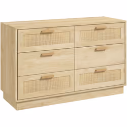 Augmentez le rangement dans votre chambre avec la commode en bois HOMCOM. Plusieurs tiroirs offrent un grand espace pour orga ...