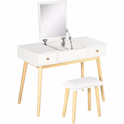 Ce magnifique ensemble coiffeuse et tabouret style scandinave bicolore s'intégrera facilement dans votre intérieur et ajouter ...