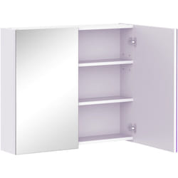 Homcom - Armoire miroir murale de salle de bain 3 étagères réglables dim. 70L x 60H cm blanc