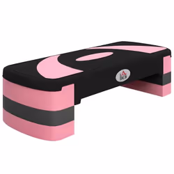 Stepper fitness aérobic - HOMCOM - hauteur réglable - surface antidérapante - 80 x 31 x 20 cm - noir rose clair