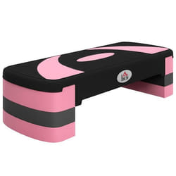 Stepper fitness aérobic - HOMCOM - hauteur réglable - surface antidérapante - 80 x 31 x 20 cm - noir rose clair