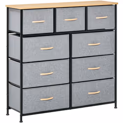 Ce superbe rangement commode sera le meuble idéal pour ranger de nombreuses affaires. Ses 9 tiroirs et son plateau peuvent ac ...
