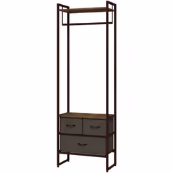 Ce portant à vêtements HOMCOM multi-usage, avec deux petits et un grand tiroir en tissu, offre un espace optimal pour les vêt ...
