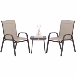 Ce splendide ensemble bistro composé d'une table basse accompagnée de 2 chaises sublimera votre extérieur (balcon, terrasse, ...