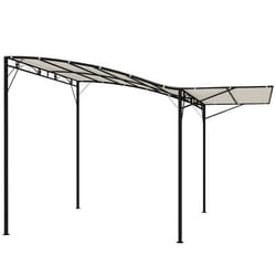 Pergola de jardin - Outsunny - avec auvent réglable - en acier et polyester haute densité - 3 x 25 m - crème