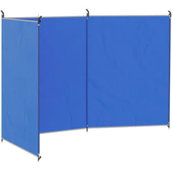 Outsunny - Paravent extérieur camping - paravent plage pliable - sac de transport inclus - acier polyester bleu