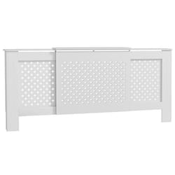 Cache-radiateur réglable Design Contemporain Longueur Extensible 136-200 x 215 x 917 cm Blanc