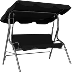 Outsunny - Balancelle de jardin 3 places coussins assise dossier noir