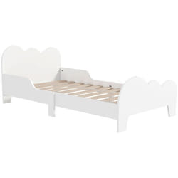 Lit pour enfant - AIYAPLAY - 3 à 8 ans - barrière de sécurité sommier à lattes inclus - 1435 x 745 x 56 cm - blanc