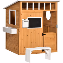 Cette sublime maisonnette de jardin enchantera petit et grand. Mêlant à la fois fantaisie et réalisme (boite aux lettres, fen ...