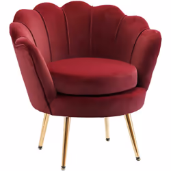 Découvrez le confort élégant avec le fauteuil club HOMCOM, parfait pour tout espace. Son design coquillage et pieds dorés ajo ...