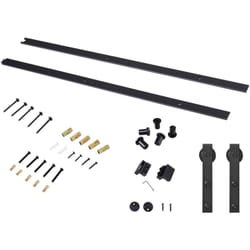 Homcom - Rail porte coulissante 2 m avec quincaillerie - kit de rail pour porte coulissante - acier au carbone noir