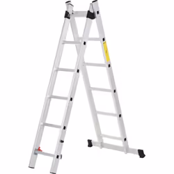 Découvrez cette échelle HOMCOM de 2,5 m, légère et robuste en aluminium, supportant jusqu'à 150 kg. Modulable en chevron pour ...