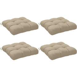 Outsunny - Lot de 4 coussins de chaise de jardin avec attaches kaki