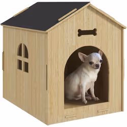 Explorez la niche pour animal domestique PawHut, parfait pour les petits animaux. Avec son design d'os creux, fenêtre et port ...