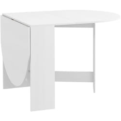 Homcom - Table à manger pliante 6 personnes - table design effet bois blanc ovale